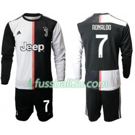 Günstige Fußballtrikots Juventus Ronaldo 7 Kinder Heimtrikot 2019-2020 Langarm